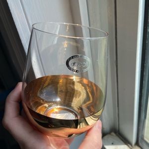 Stemless Wine Goblet with Gold Band Set of 4